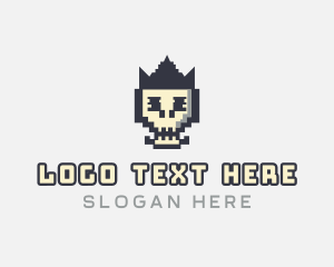 Game - Pixel Skull Arcade logo design