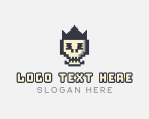 Pixel Skull Arcade Logo