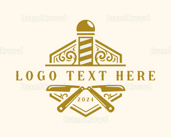 Stylist Razor Barber Shop Logo