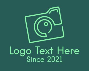 Lens - Minimalist Green Camera logo design