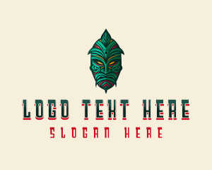 Maori Mask - Indigenous Tribal Mask logo design