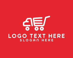 White - Shopping Delivery Truck logo design