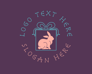 Present - Bunny Rabbit Gift logo design