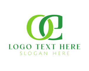 Lawn Care - Green Letter OE Monogram logo design