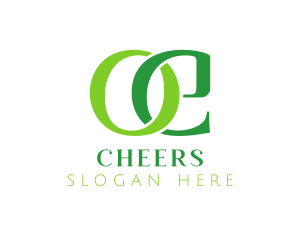 Traditional - Green Letter OE Monogram logo design