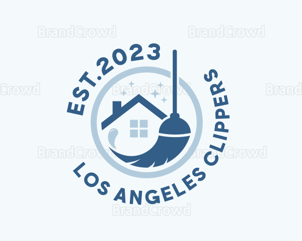 Clean Broom Housekeeper Logo
