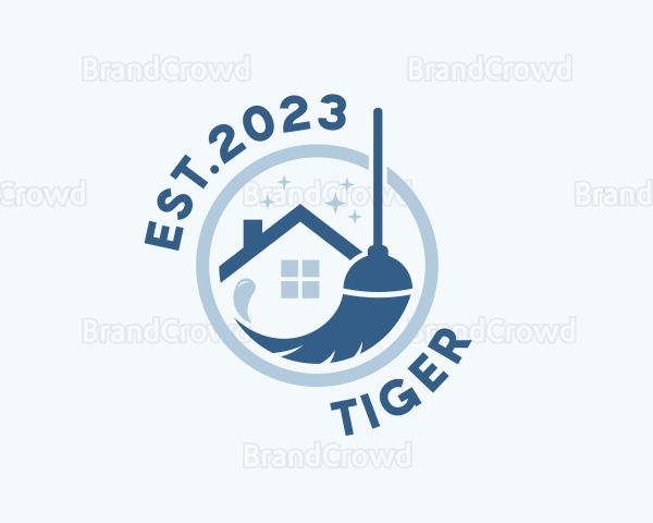Clean Broom Housekeeper Logo