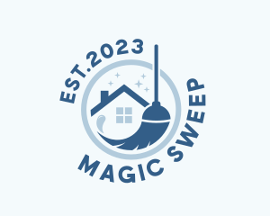 Broomstick - Clean Broom Housekeeper logo design