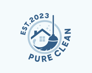 Clean Broom Housekeeper logo design