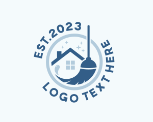 Sanitary - Clean Broom Housekeeper logo design