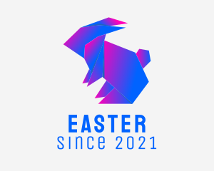 Rabbit Bunny Origami logo design