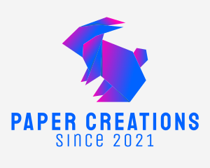 Papercraft - Rabbit Bunny Origami logo design