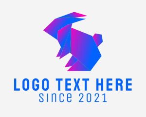 Wallpaper - Rabbit Bunny Origami logo design