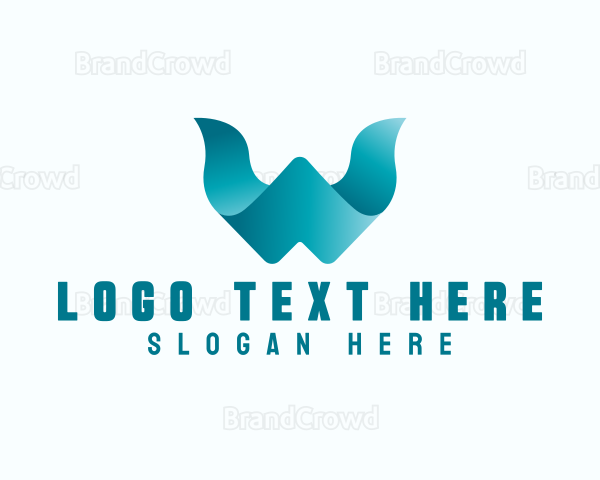 Media Ribbon Letter W Logo