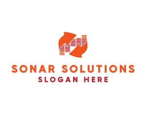 Sonar - Sound Music Arrow logo design