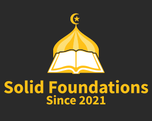 Niqab - Golden Muslim Koran logo design