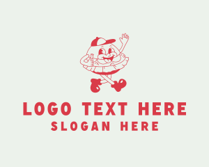 Delivery - Walking Hamburger Sandwich logo design