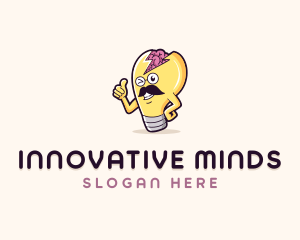 Genius - Genius Brain Lightbulb logo design