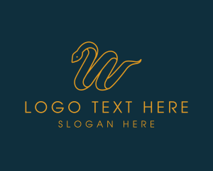 Luxury - Snake Monoline Letter W logo design