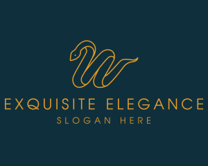 Exquisite - Snake Monoline Letter W logo design