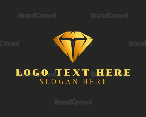 Luxury Diamond Jewel Letter T Logo