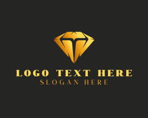 Gemstone - Luxury Diamond Jewel Letter T logo design