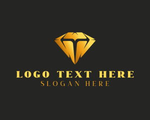 Letter T - Luxury Diamond Jewel Letter T logo design