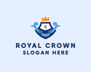 Ribbon Royal Crown logo design