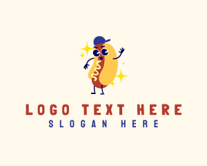 Hot Dog Food Sandwich Logo