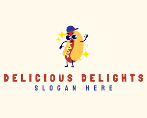 Hot Dog Food Sandwich logo design