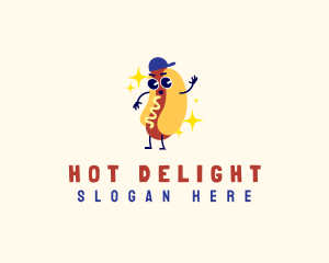 Hot Dog Food Sandwich logo design