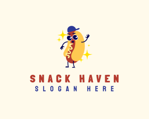 Hot Dog Food Sandwich logo design