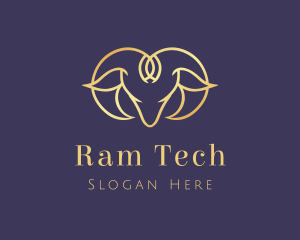 Ram - Deluxe Golden Ram logo design