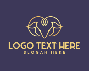 Ram - Deluxe Golden Ram logo design
