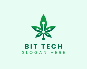 Marijuana Cannabis Tech logo design