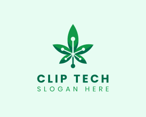 Marijuana Cannabis Tech logo design