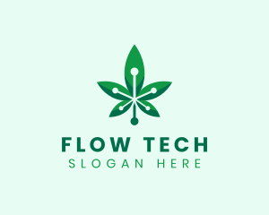 Marijuana Cannabis Tech logo design