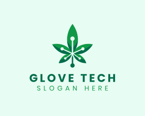 Marijuana Cannabis Tech logo design