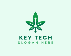 Marijuana Cannabis Tech logo design