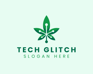 Marijuana Cannabis Tech logo design