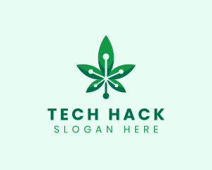 Marijuana Cannabis Tech logo design