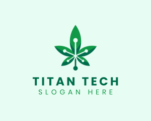 Marijuana Cannabis Tech logo design