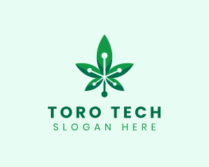 Marijuana Cannabis Tech logo design