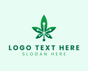 Weed - Marijuana Cannabis Tech logo design