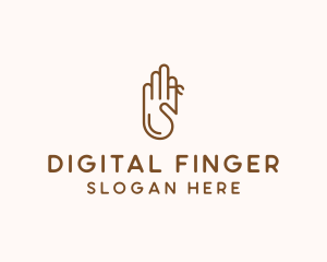 Finger - Four Fingers Hand logo design