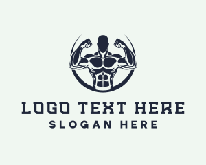 Strong - Muscle Man Fitness logo design
