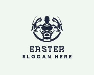 Man - Muscle Man Fitness logo design