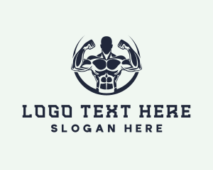 Male - Muscle Man Fitness logo design