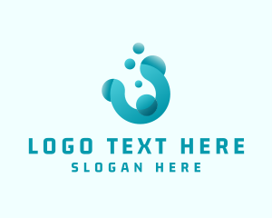 Clean - Cleaning Water Bubbles logo design