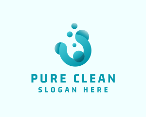 Cleaning Water Bubbles logo design